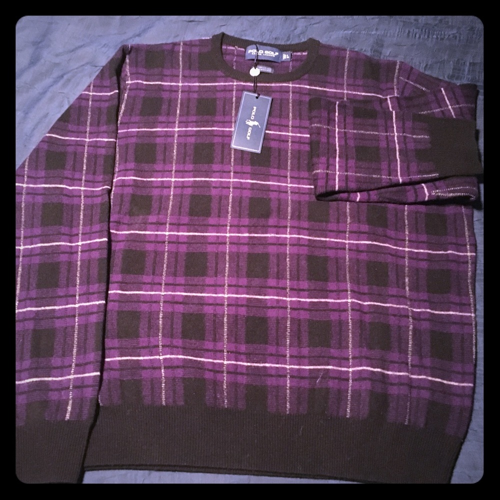 Polo Golf Purple plaid sweater